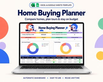 Planilha de acompanhamento de compra de imóveis, organizador de busca de propriedades, controle de visitas e orçamento, Planilhas Google e Excel.
