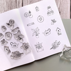 Lot de tampon Printemps Cosy pour Bullet Journal et Scrapbooking