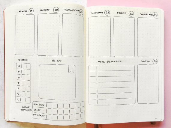 Weekly Layout Stencil For Bullet Journal And Planner Week Spread Template Stencil Daily Layout Stencil Weekly Layout Stencil For Bullet Journal And Planner Week Spread Template Stencil Daily Layout Stencil