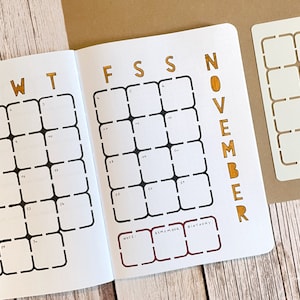Plantilla para calendario mensual de estilo retro vintage, plantilla de diseño para diario y diario, plantilla de scrapbooking, regalo de papelería