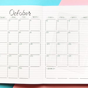 Monthly Overview Calendar Stencil for Journal and Planner, Monthly Layout Stencil, Planner Template Stencil image 2