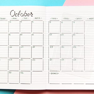 Monthly Overview Calendar Stencil for Journal and Planner, Monthly Layout Stencil, Planner Template Stencil image 2