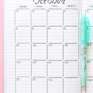 Monthly Overview Calendar Stencil for Journal and Planner, Monthly Layout Stencil, Planner Template Stencil image 10