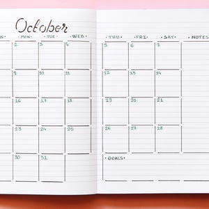 Monthly Overview Calendar Stencil for Journal and Planner, Monthly Layout Stencil, Planner Template Stencil image 9