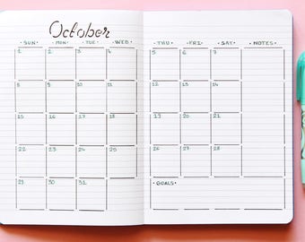 Monthly Overview Calendar Stencil for Journal and Planner, Monthly Layout  Stencil, Planner Template Stencil -  Sweden