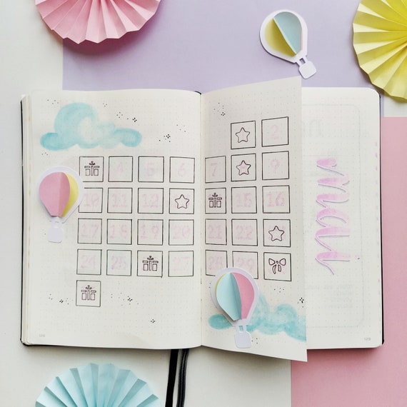 Monthly Overview Calendar Stencil for Bullet Journal and Planner, Monthly  Layout Stencil, Planner Template Stencil 
