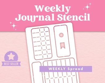 Weekly Layout Stencil For Journal And Planner, Week Spread Template Stencil, Daily Layout Stencil