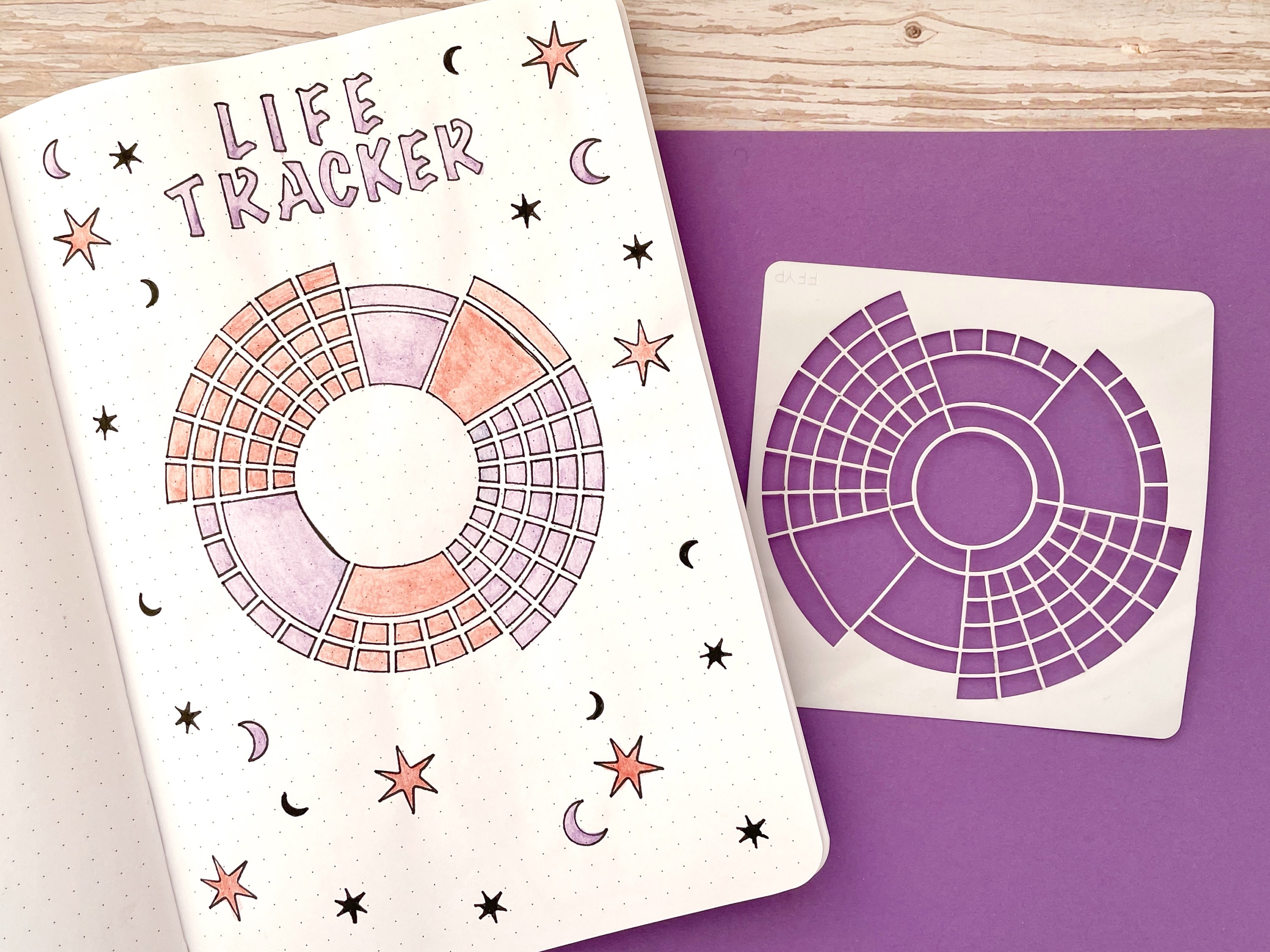 Paper &amp; Party Supplies Monthly Circle Tracker Stencil for Bullet ...