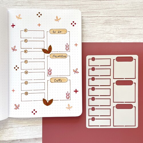 Weekly and Monthly Layout Stencil for Notebooks, Journals, and Planners, Perfect Stationery Gift for BuJo Beginners