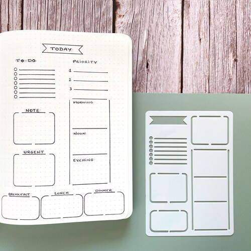 Daily Planner Stencil, Make Your Own Personalized Journal, Perfect Stationery Gift for Journaling Beginners, To Do List Stencil