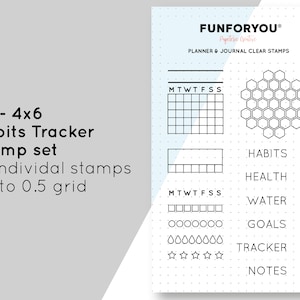 Transparenter Stempel „Clothing Tracker“ für Planer und Tagebuch, transparentes Stempelset „Layout“.