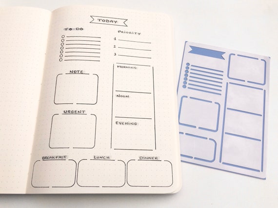 Daily Layout Stencil For Bullet Journal And Planner Today Spread Template Stencil Weekly Layout Stencil