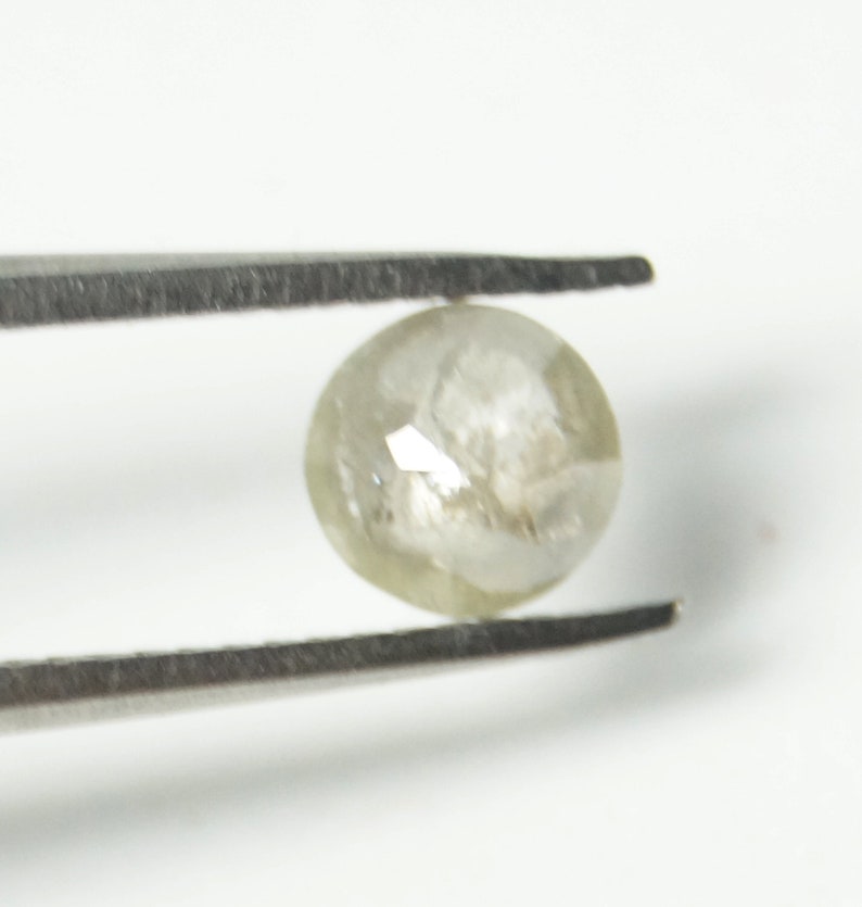 OOAK 0.70Tcw5.70mm DFJ0137 Clear Grey Salt /& Pepper Rose Diamond Rough Diamond Rose Cut Loose Diamonds Raw Diamond Faceted Cabochon