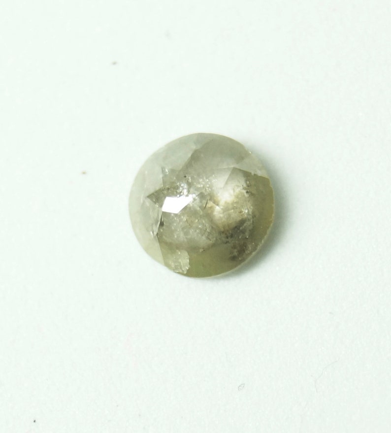 OOAK 0.70Tcw5.70mm DFJ0137 Clear Grey Salt /& Pepper Rose Diamond Rough Diamond Rose Cut Loose Diamonds Raw Diamond Faceted Cabochon