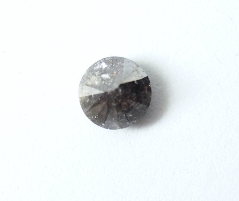 OOAK 0.96Tcw5.467mm Natural Clear Gray Salt /& Pepper Round Brilliant Cut Loose Diamond Solitaire Diamond for ring Faceted Cabochon,DFJ133