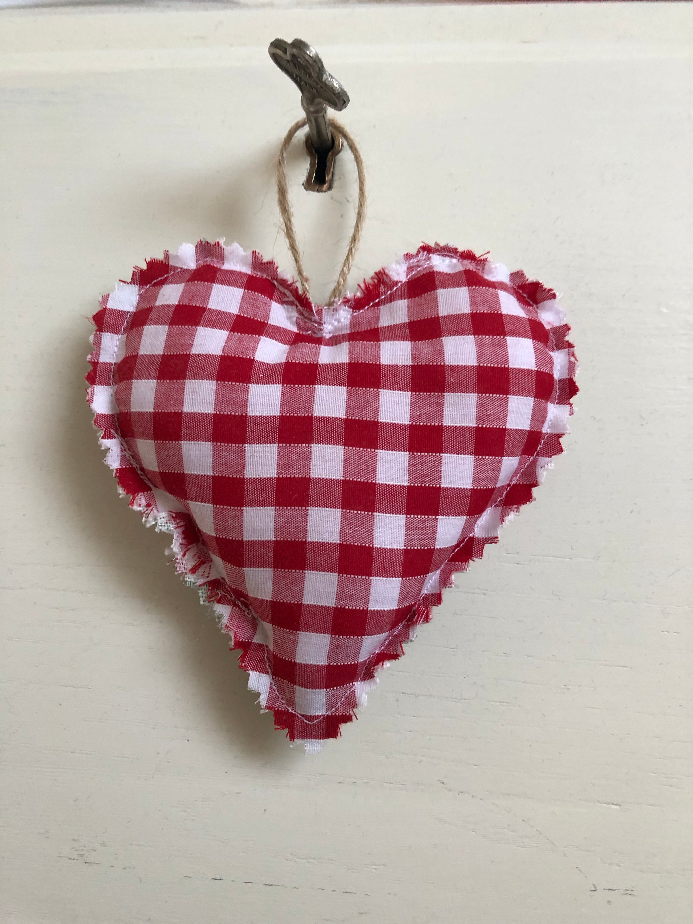 Fabric Heart Fabric Heart decoration Fabric Hanging Heart Etsy