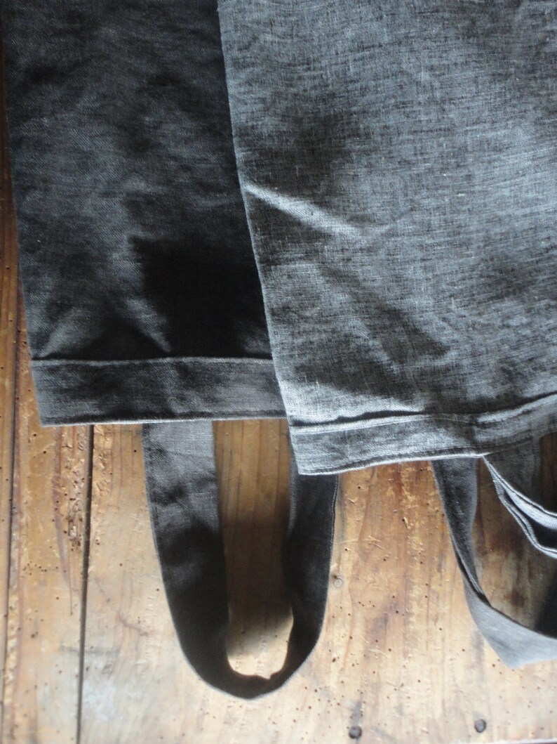 wool-linen TOTE HAND BAG hand-made from double-colored linen in antracite and brown
