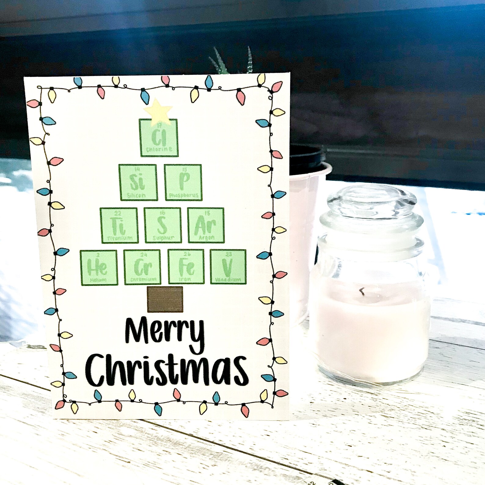 Chemistry Themed Christmas Card Science Christmas Card Seasonal Gifts ...