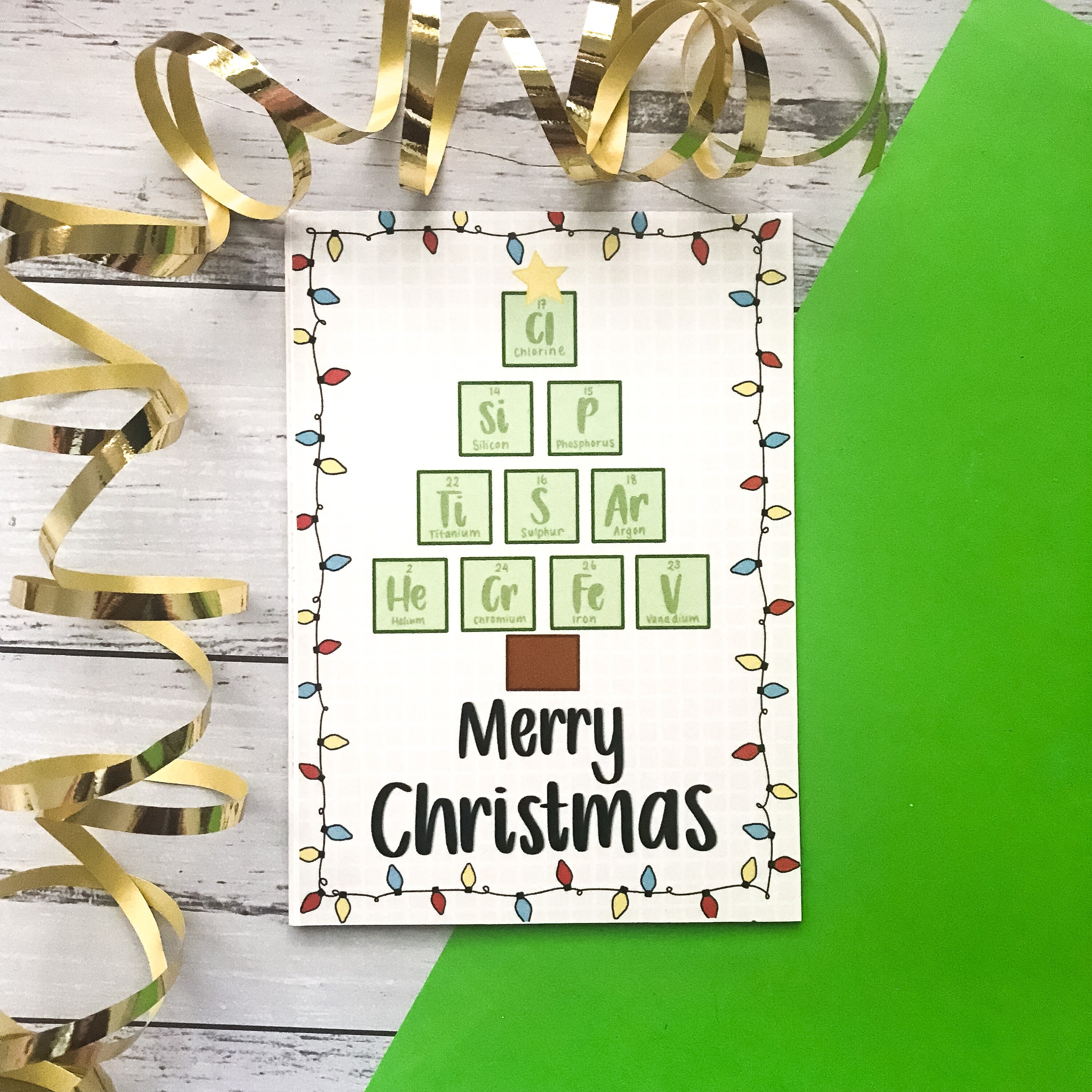 Chemistry Themed Christmas Card Science Christmas Card Seasonal Gifts ...