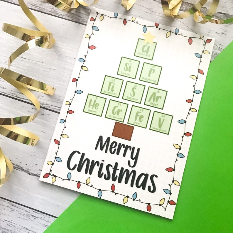 Chemistry Themed Christmas Card Science Christmas Card Seasonal Gifts ...