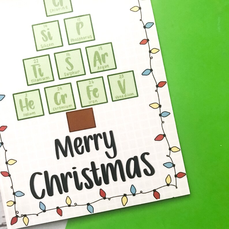 Chemistry Themed Christmas Card Science Christmas Card Seasonal Gifts