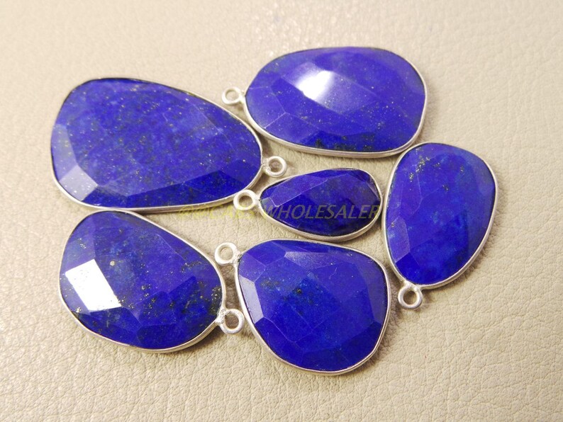 15-29 MM Silver Connector 925 Sterling Silver Connectors Wholesalegems Natural Lapis Gemstone Silver Connectors Gemstone Connectors