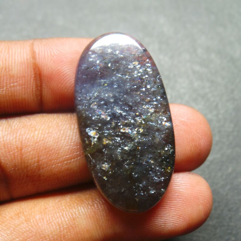 Iolite Sunstone Oval Cabochon-Iolite Sunstone Gemstone Cabochon-Iolite Sunstone Smooth Oval Cabochon-37.5x19.5x5.5 MM-Wholesalegems-W13851