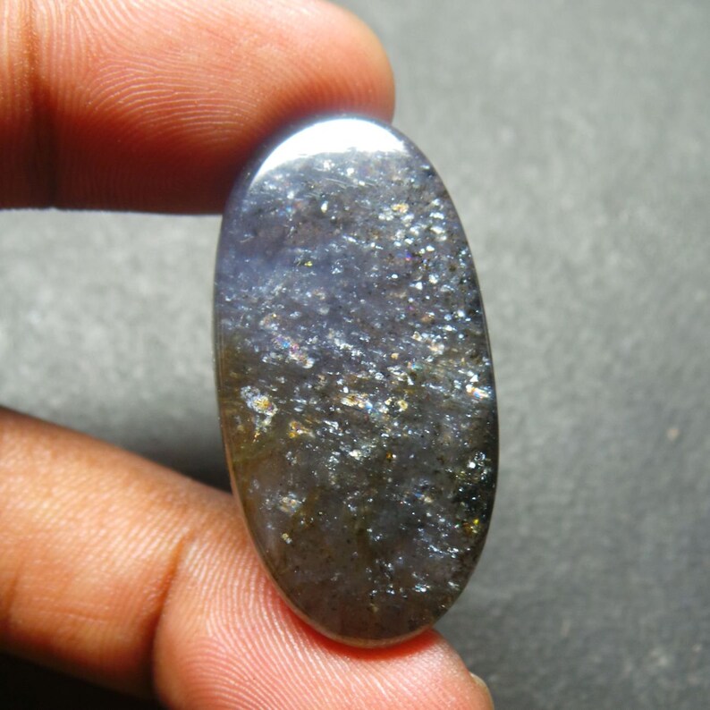 Iolite Sunstone Oval Cabochon-Iolite Sunstone Gemstone Cabochon-Iolite Sunstone Smooth Oval Cabochon-37.5x19.5x5.5 MM-Wholesalegems-W13851