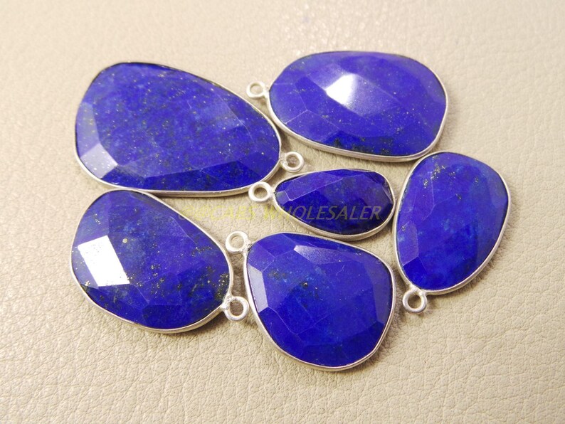 15-29 MM Silver Connector 925 Sterling Silver Connectors Wholesalegems Natural Lapis Gemstone Silver Connectors Gemstone Connectors
