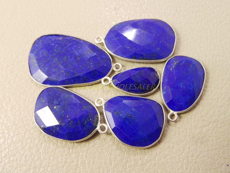 15-29 MM Silver Connector 925 Sterling Silver Connectors Wholesalegems Natural Lapis Gemstone Silver Connectors Gemstone Connectors