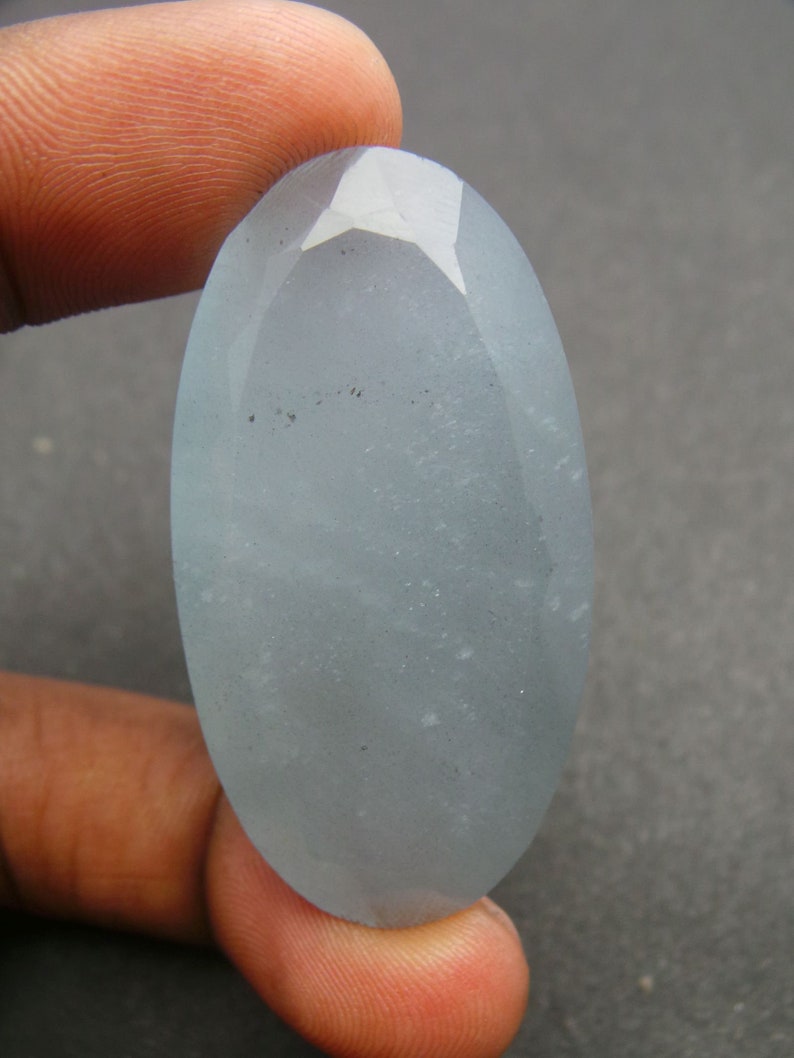 Aquamarine Oval Cut-Aquamarine Cuts-RARE Natural Aquamarine Faceted Oval Cut Stone-Aquamarine Gemstone Cut-48x25x14 MM-Wholesalegems
