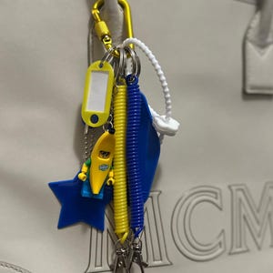 Banana Man Cartoon Character Custom Bag Charm Set, Whimsical Keychain & Bag Accessory, Great Gift for Birthdays or Parties