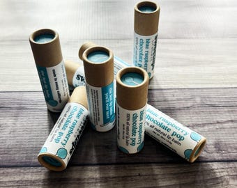 Blue Raspberry Chocolate Pop Flavored Lip Balm | Handmade Lip Balm | Eco-Friendly Lip Balm | All Natural Lip Balm | All Natural Chapstick