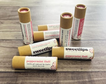 Peppermint Fluff Flavored Lip Balm | Handmade Lip Balm | Eco-Friendly Lip Balm | All Natural Lip Balm | All Natural Chapstick