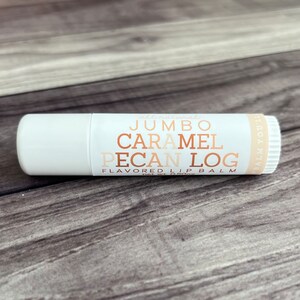 JUMBO Caramel Pecan Log Lip Balm | All Natural Lip Balm | Handmade Lip Balm | Holiday Flavored Lip Balm