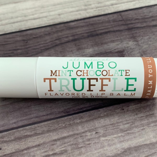 JUMBO Menthe Chocolat Truffe Baume à Lèvres - Tout Naturel - Fait à la main