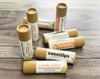Candy Corn Flavored Lip Balm | Handmade Lip Balm | Eco-Friendly Lip Balm | All Natural Lip Balm | All Natural Chapstick | Beeswax Lip Balm
