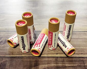 Candy Cane Marshmallow Flavored Lip Balm | Handmade Lip Balm | Eco-Friendly Lip Balm | All Natural Lip Balm | Beeswax Lip Balm