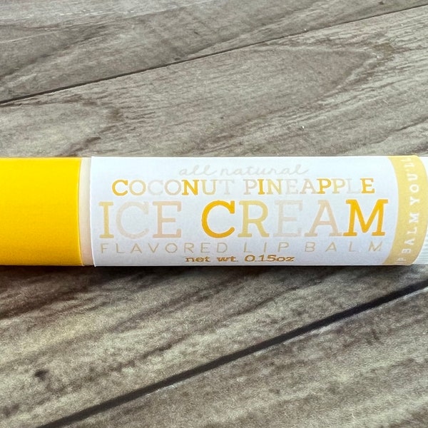 Coconut Pineapple Ice Cream Lip Balm - All Natural - Handmade