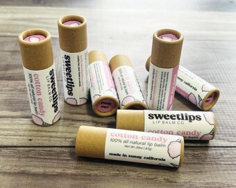 Cotton Candy Flavored Lip Balm | Handmade Lip Balm | Eco-Friendly Lip Balm | All Natural Lip Balm | All Natural Chapstick | Beeswax Lip Balm