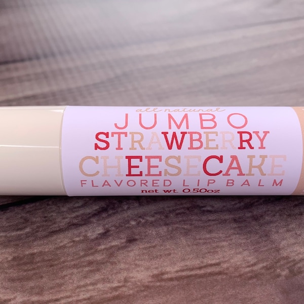 JUMBO Strawberry Cheesecake Lip Balm - All Natural - Handmade