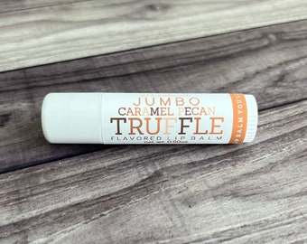 JUMBO Caramel Pecan Truffle Lip Balm | All Natural Lip Balm | Handmade Lip Balm | Holiday Flavored Lip Balm