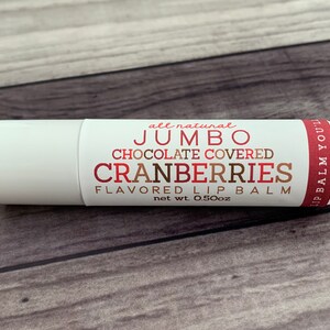 JUMBO Chocolate Covered Cranberries Lip Balm - All Natural - Handmade