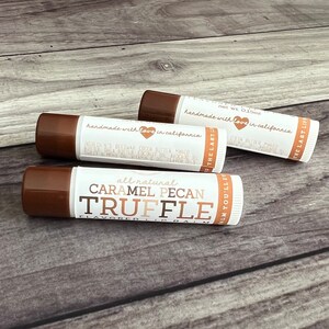 Caramel Pecan Truffle Lip Balm | All Natural Lip Balm | Handmade Lip Balm | Holiday Flavored Lip Balm