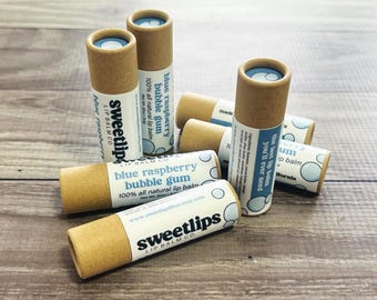 Blue Raspberry Bubble Gum Flavored Lip Balm | Handmade Lip Balm | Eco-Friendly Lip Balm | All Natural Lip Balm | All Natural Chapstick