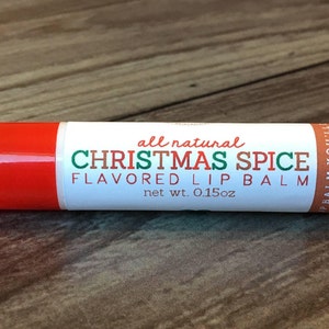 Christmas Spice Lip Balm, All Natural, Homemade  Christmas Holiday Flavors, Christmas Gift, Thanksgiving themed, Moisturizing Chapstick