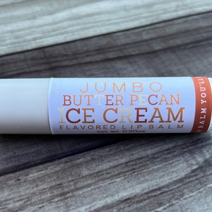 JUMBO Butter Pecan Ice Cream Lip Balm - All Natural - Handmade