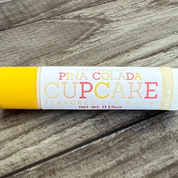 Pina Colada Cupcake Lip Balm - All Natural - Handmade