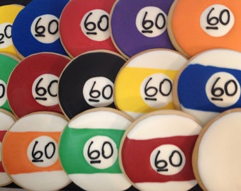 Pool Ball Cookies Etsy