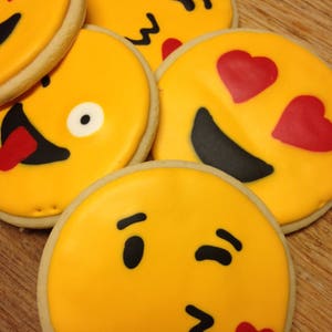 emoji cookies for kids birthday emoji face omg smiley etsy etsy